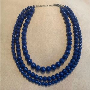 Blue Beaded Statement Necklace